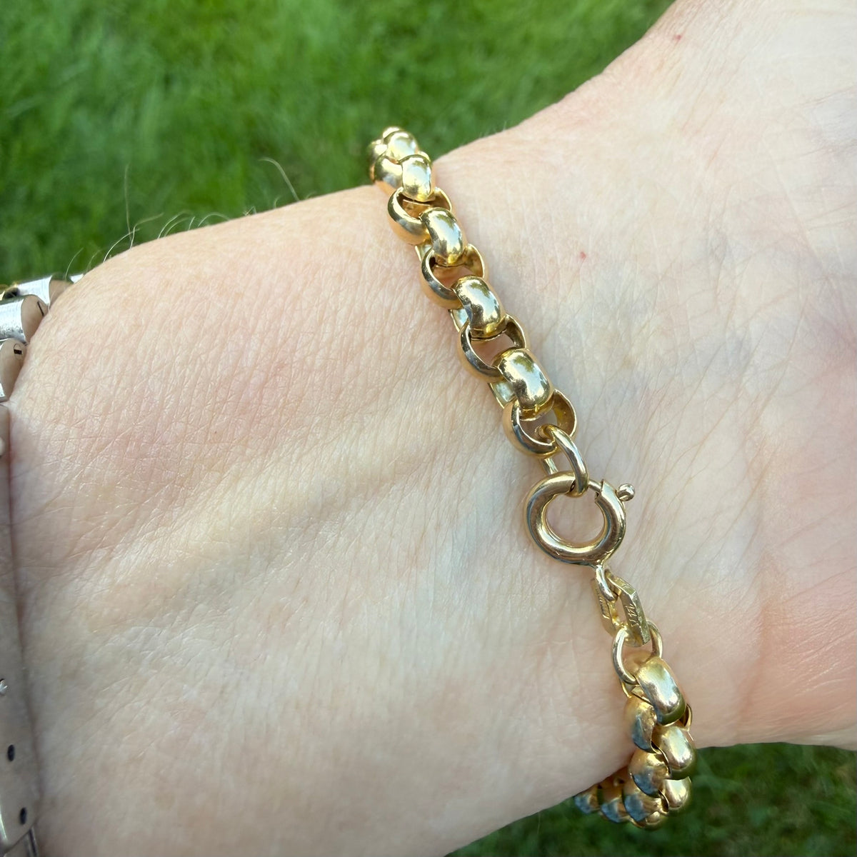7.25" Solid 14K Yellow Gold Classic Rolo Link Bracelet, 9.44 g