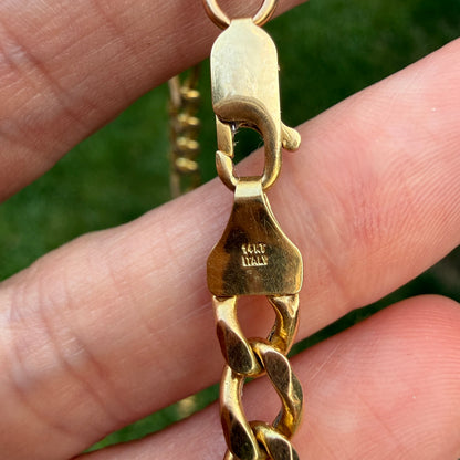 19.5" Italian Solid 14K Yellow Gold Classic Figaro Chain, 14.54 g