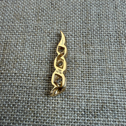 Estate Solid 14K Yellow Gold 625 ct. Diamond Sculptural Design Pendant, 3.89 g