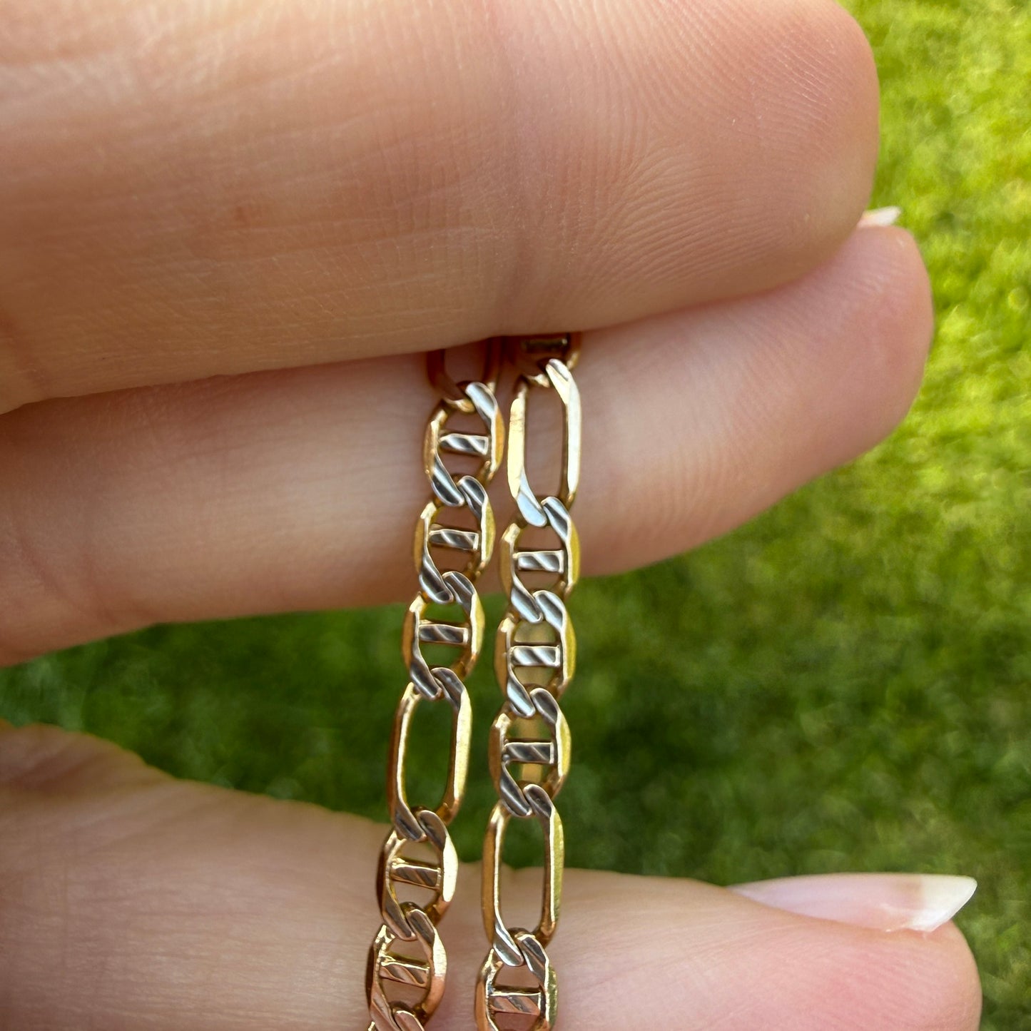 25" Solid 14K Italian Figaro Mariner Chain, 10.0 g