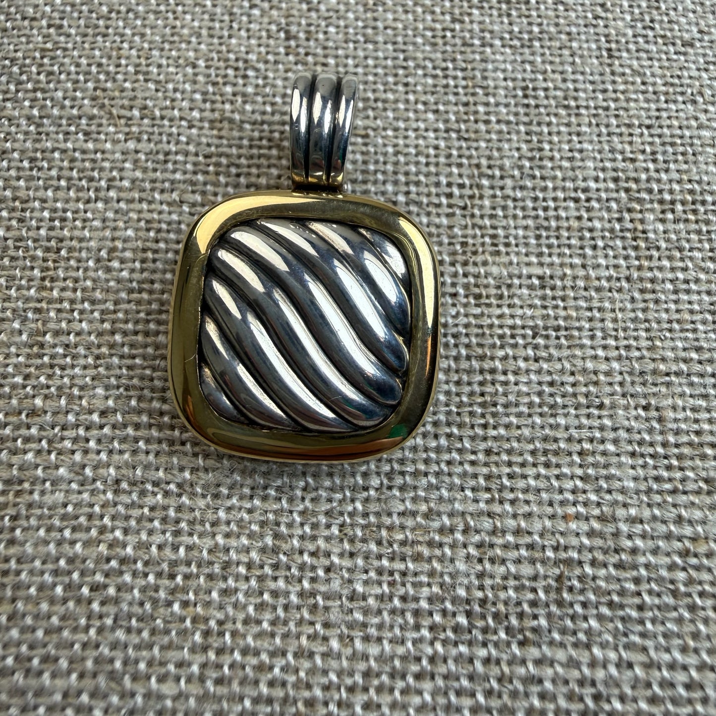 Estate Sterling Silver and 18K Yellow Gold David Yurman Iconic Locket Pendant, 16.52 grams