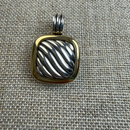 Estate Sterling Silver and 18K Yellow Gold David Yurman Iconic Locket Pendant, 16.52 grams