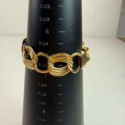 6.5" Italian Solid 14K Yellow Gold Bold Fancy Link Bracelet, 18.75 g