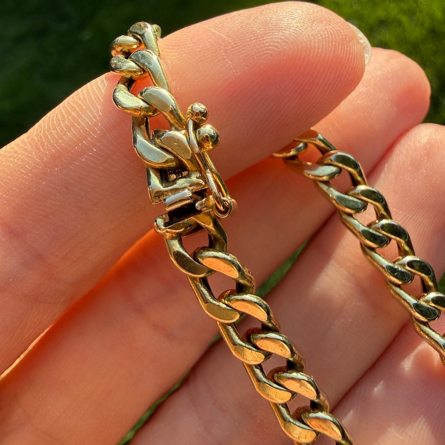 7.75" Italian UnoAErre Solid 14K Yellow Gold Curb Link Bracelet, 7.46 g