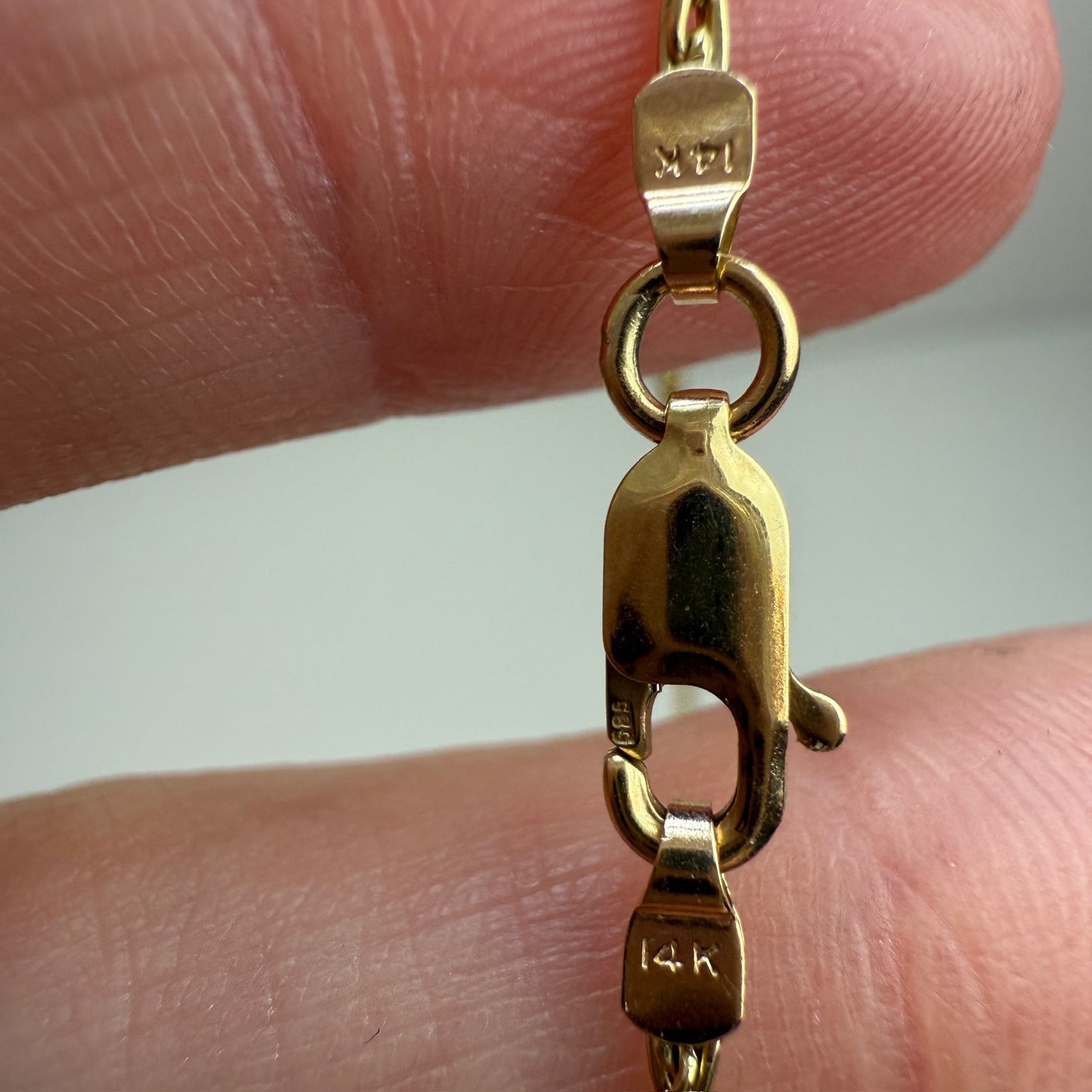 18" Solid 14K Yellow Gold Wheat Chain, 4.3 g