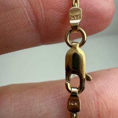 18" Solid 14K Yellow Gold Wheat Chain, 4.3 g