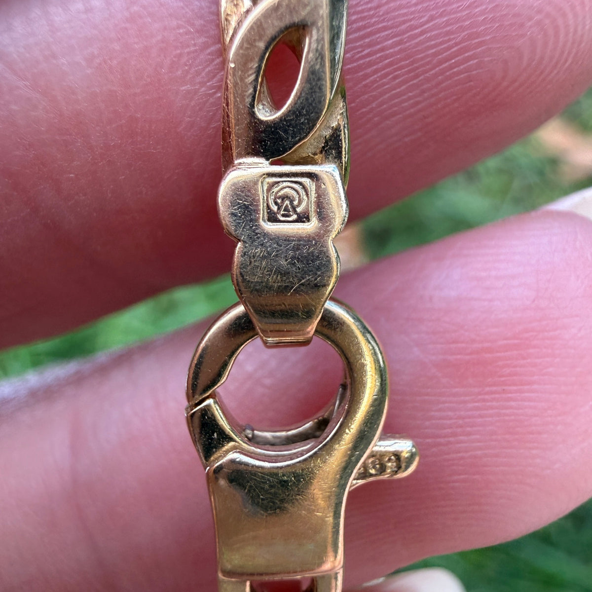 7.5" Italian Solid 14K Two-Tone Gold Open Link Bracelet, 7.68 g