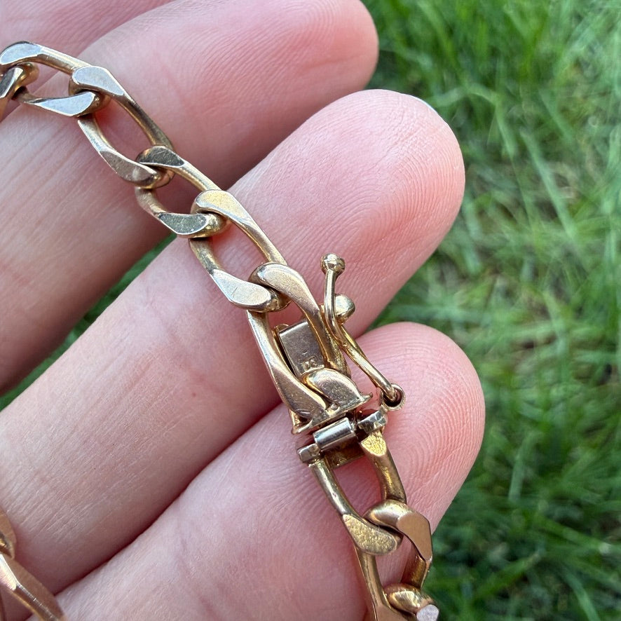 7.75+" Italian Solid 9K Yellow Gold UnoAErre Curb Bracelet, 10.5 g
