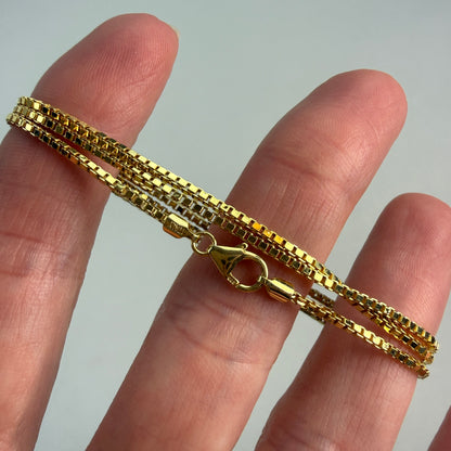 18" Italian Solid 14K Yellow Gold Box Chain, 2.89 g