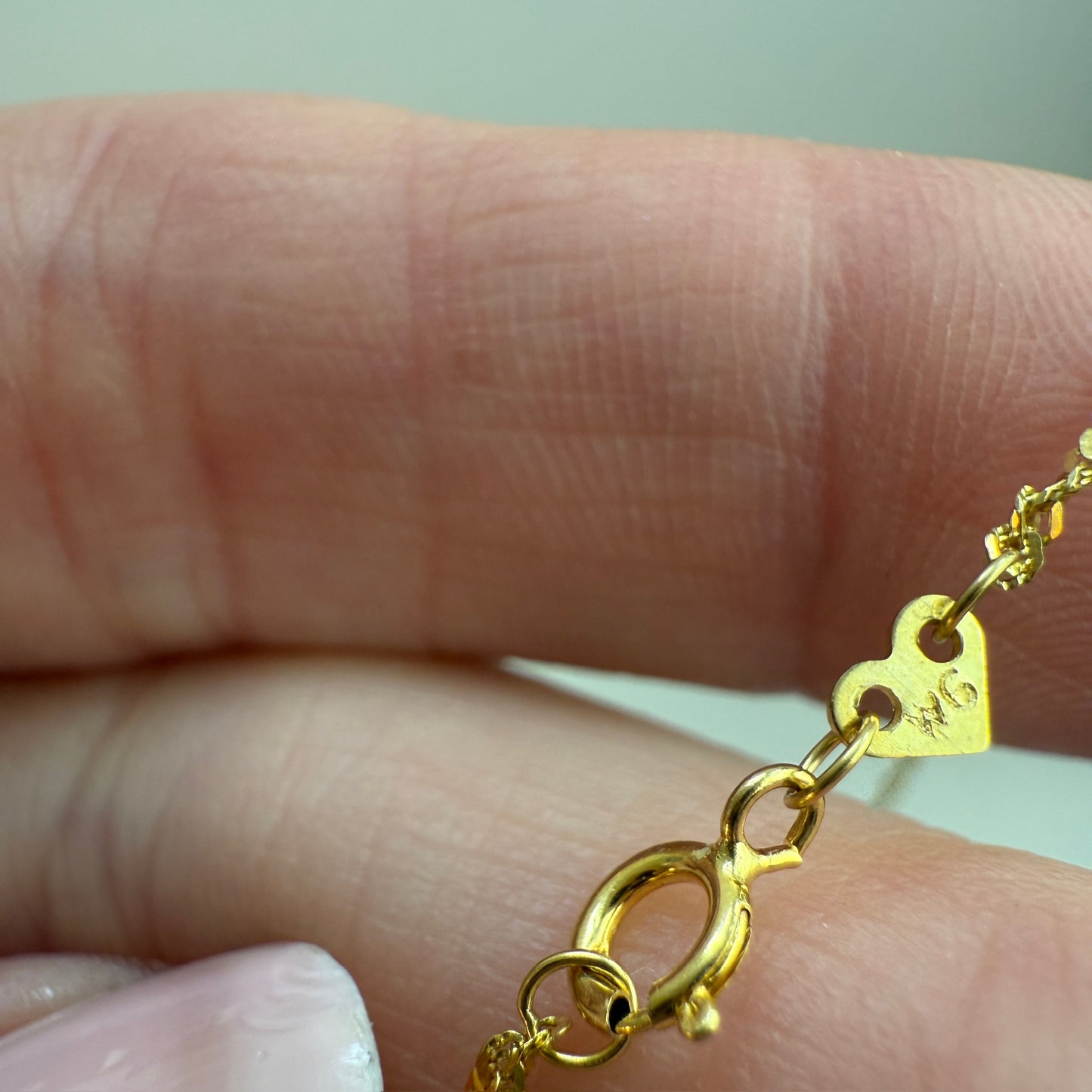 18" Solid 14K Yellow Gold Fine Singapore Link Chain, 1.15 g
