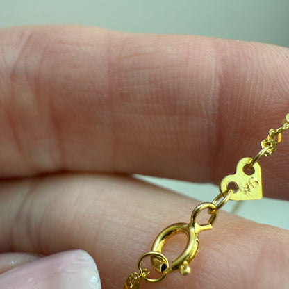 18" Solid 14K Yellow Gold Fine Singapore Link Chain, 1.15 g