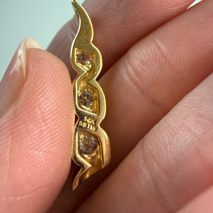 Estate Solid 14K Yellow Gold .625 ct. Diamond Sculptural Design Pendant, 3.89 g