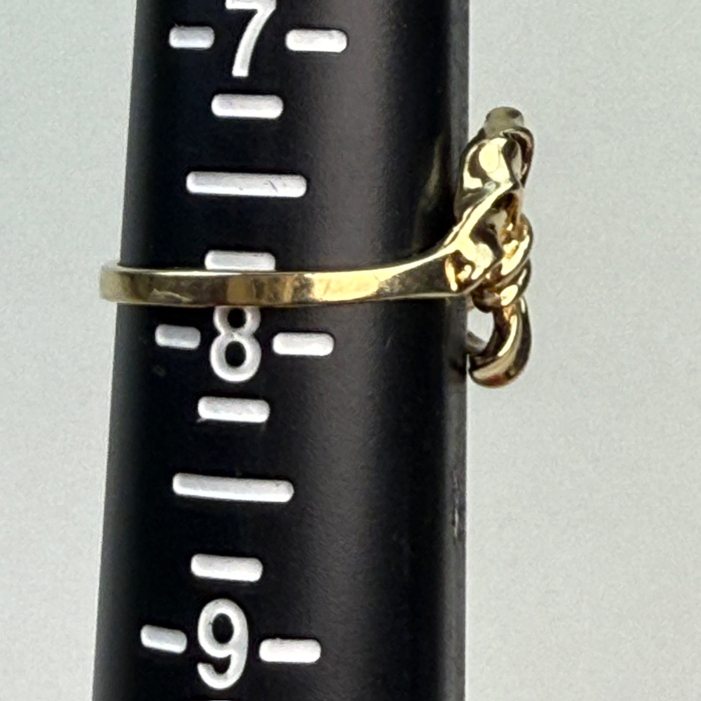 14K Solid Yellow Gold Bow Ring – Size 7.75