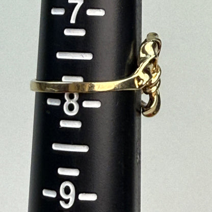 14K Solid Yellow Gold Bow Ring – Size 7.75