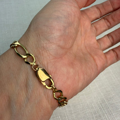 7.5" Classic Figaro 10K Yellow Gold Bracelet 6.6mm 9.42 g