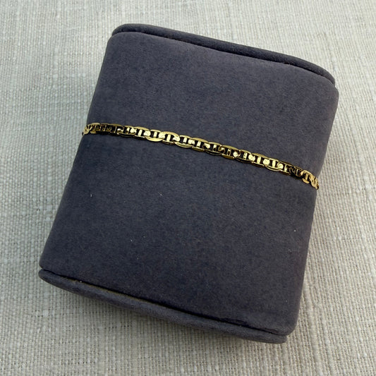 Italian Solid 10K Yellow Gold Mariner Link Bracelet, 6.75", 2.61 g