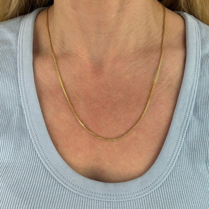 22" Solid 14K Yellow Gold Wheat Chain, 3.10 g