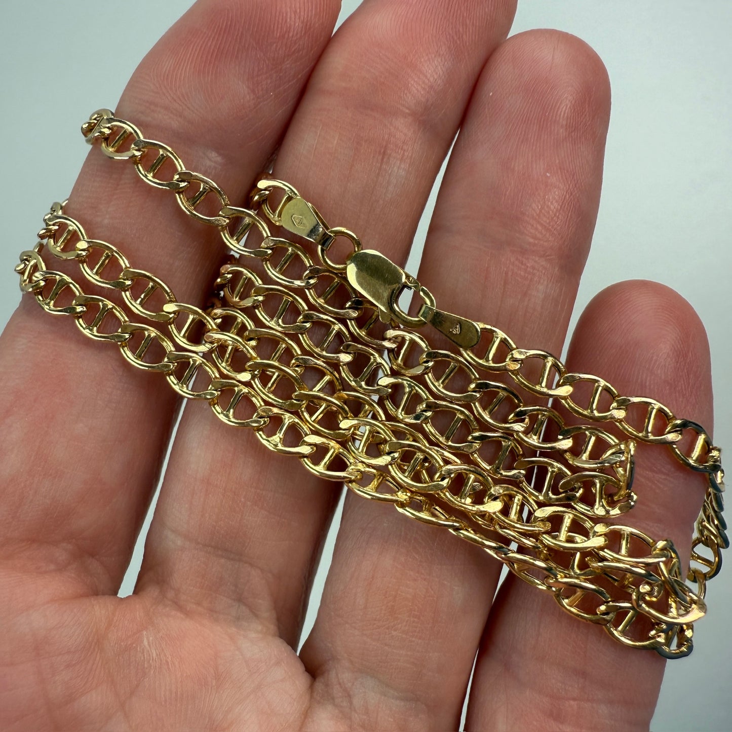 20.5" Solid 10K Yellow Gold Classic Mariner Chain, 5.24 g