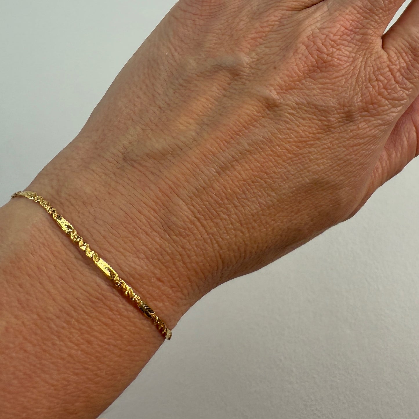 6.75" 14K Yellow Gold Italian Alternating Fancy Link Bracelet, 1.60 g