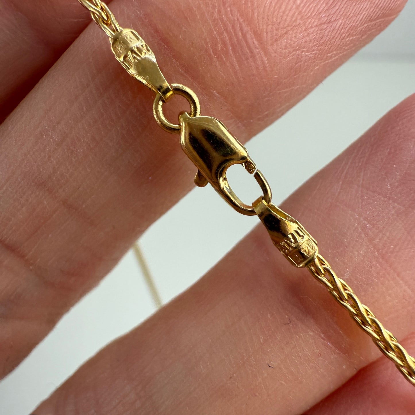 18" Italian Solid 14K Yellow Gold Wheat Chain, 4.65 g