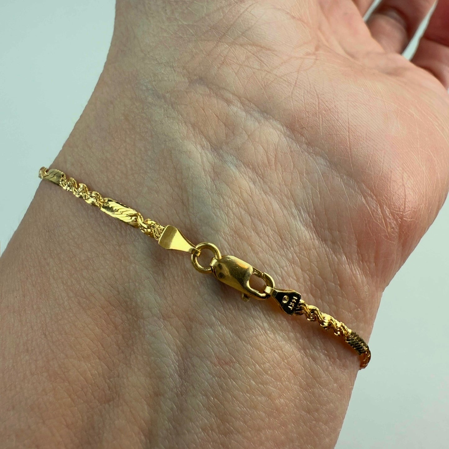 6.75" 14K Yellow Gold Italian Alternating Fancy Link Bracelet, 1.60 g