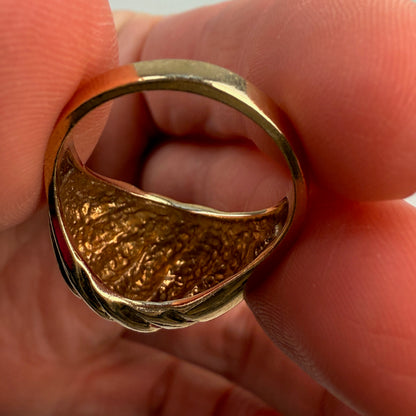 10K Solid Yellow Gold Shrimp Ring Size 7