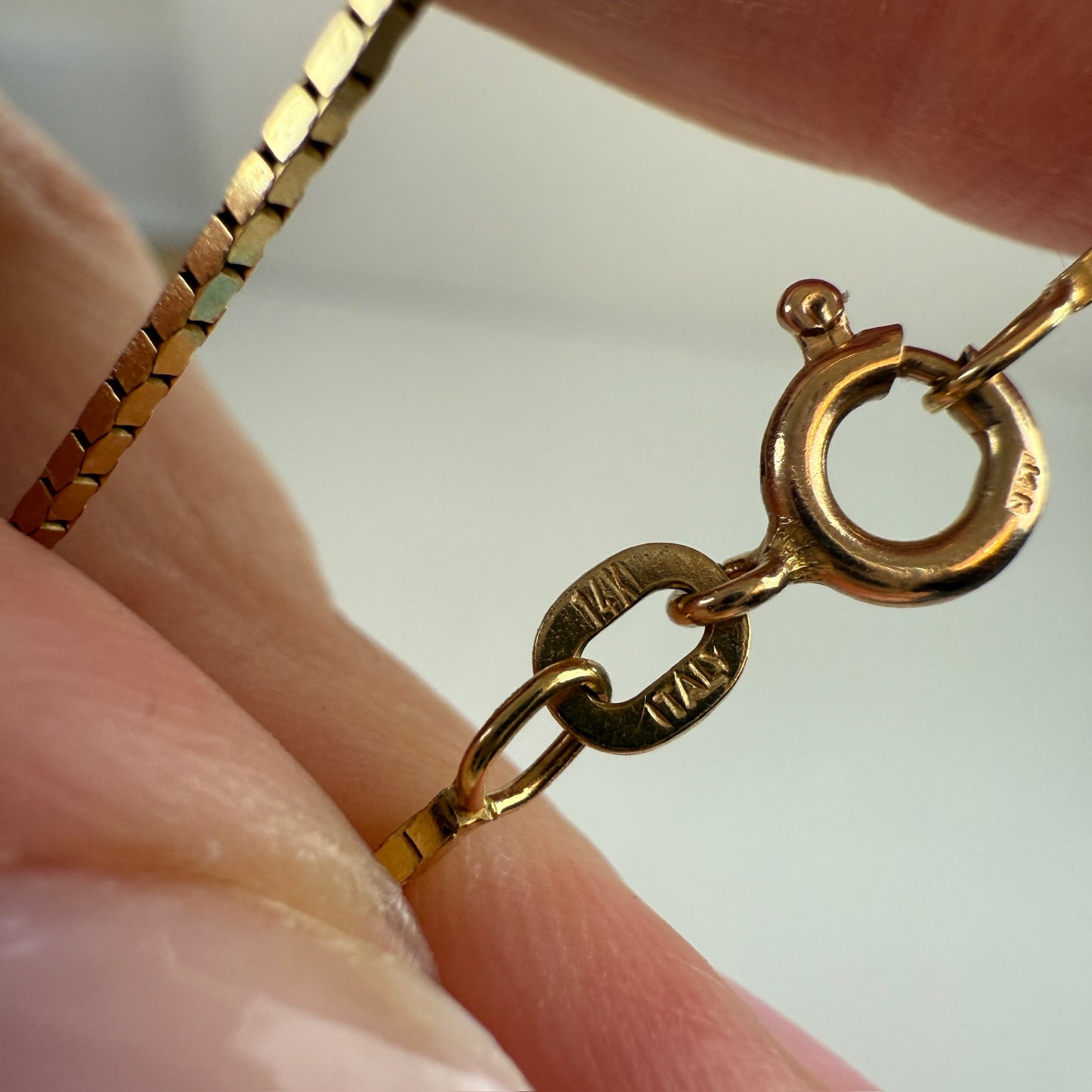 16" Solid 14K Yellow Gold Box Chain 3.36 g