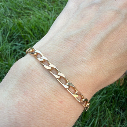7.75+" Italian Solid 9K Yellow Gold UnoAErre Curb Bracelet, 10.5 g