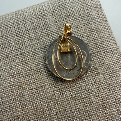 14K Solid Yellow Gold Open Teardrop Drop Earrings, 1.34 g