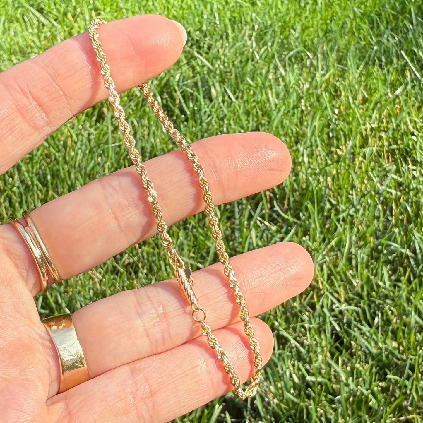 7.88" Vintage Solid 14K Yellow Gold Rope Bracelet, 3.7 g