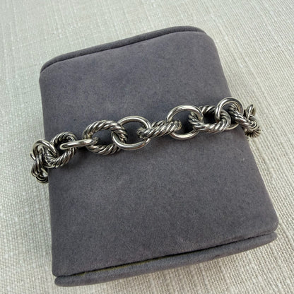 Estate David Yurman Solid Sterling Silver Classic Oval Link Bracelet – 6.25", 28.44 g