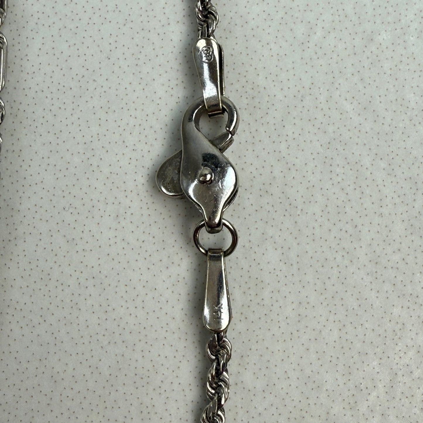 24" OraAmerica Solid 14K White Gold Fancy Link Chain, 7.07 g