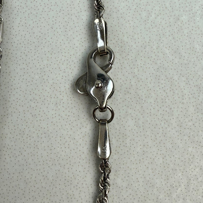 24" OraAmerica Solid 14K White Gold Fancy Link Chain, 7.07 g