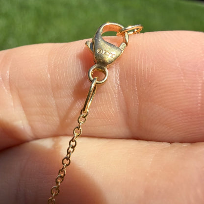Estate David Yurman K Initial Disk Charm Necklace in 18K Yellow Gold with Pavé Diamonds