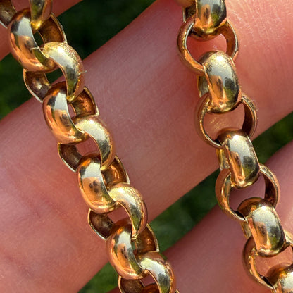 7.25" Solid 14K Yellow Gold Classic Rolo Link Bracelet, 9.47 g