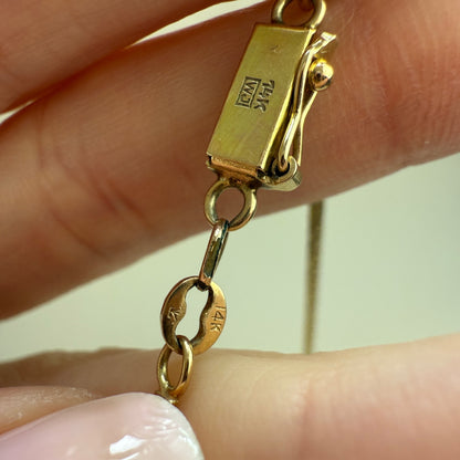 Vintage 19" Solid 14K Yellow Gold Flat Curb Chain, 7 g