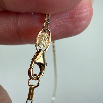 18" Italian Solid 14K Yellow Gold Elongated Box Chain, 3 g