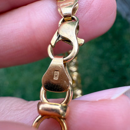 7.5" Italian Solid 14K Yellow Gold Fancy Link Bracelet, 5.75 g