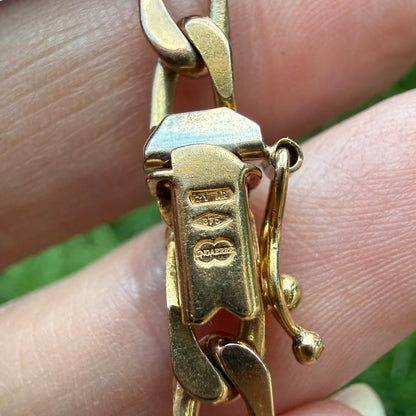 7.75+" Italian Solid 9K Yellow Gold UnoAErre Curb Bracelet, 10.5 g