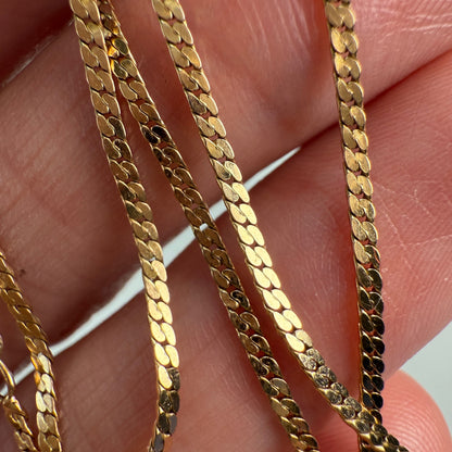 16" Solid 14K Italian Dainty Tight Curb Link Chain, 2.61 g
