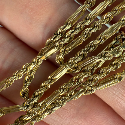 18.5" Solid 10K Yellow Gold Figarope Chain, 5.27 g