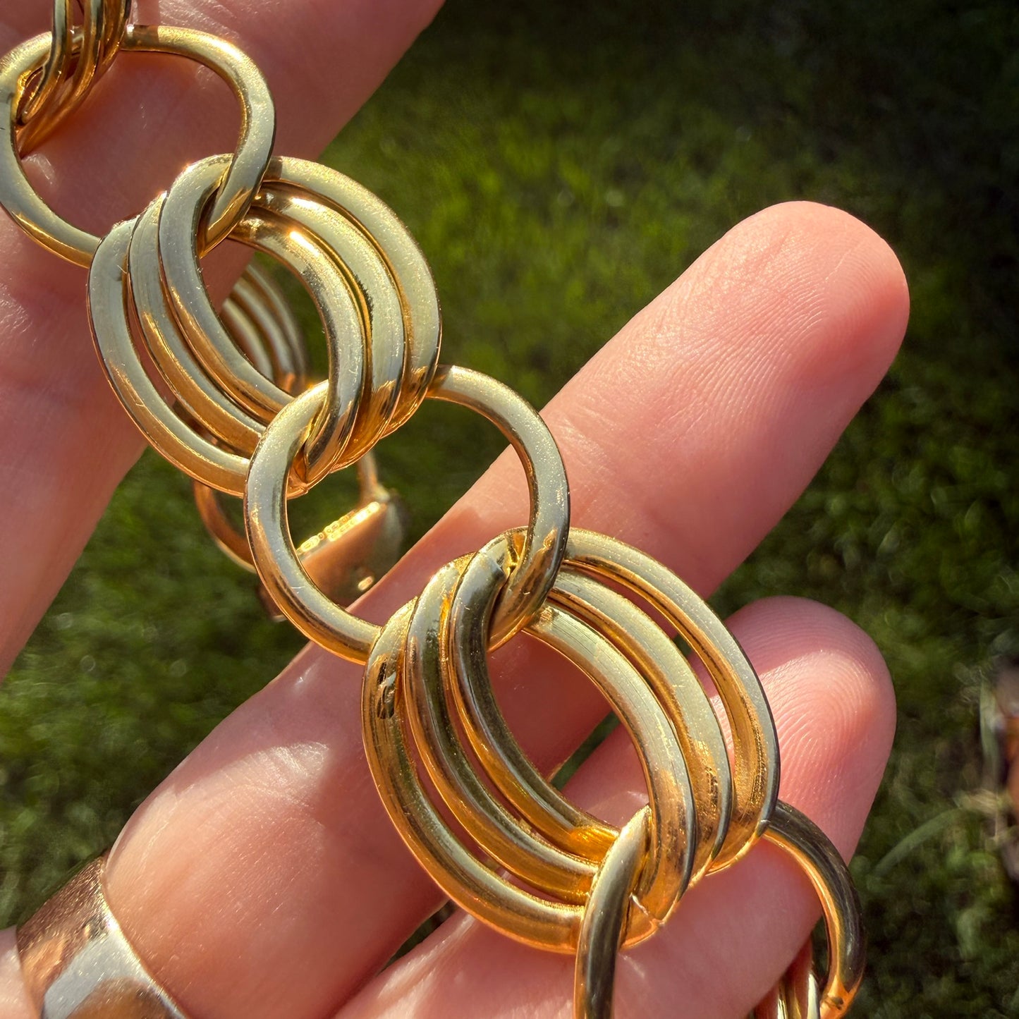 6.5" Italian Solid 14K Yellow Gold Bold Fancy Link Bracelet, 18.75 g