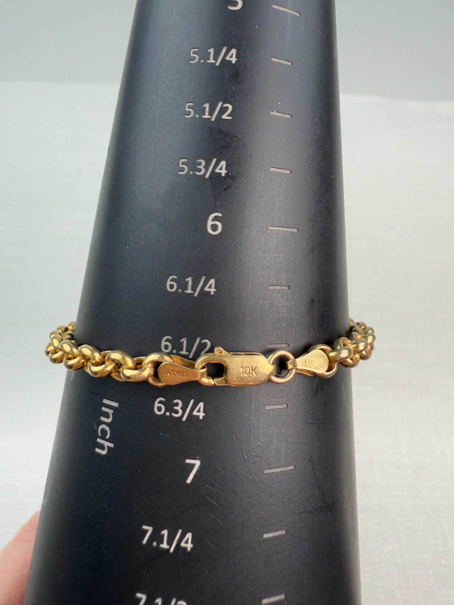 6.5" Italian Rolo Bracelet 10K Yellow Gold 4mm 4.48g