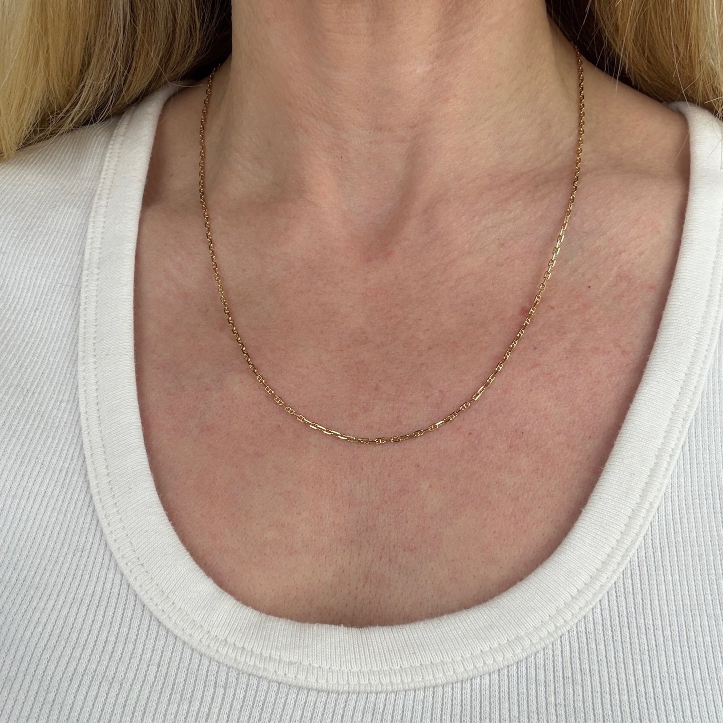 20" Italian Solid 14K Yellow Gold Mariner Chain, 4.26 g