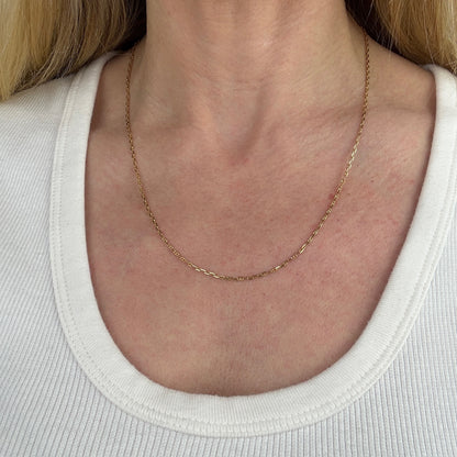 20" Italian Solid 14K Yellow Gold Mariner Chain, 4.26 g