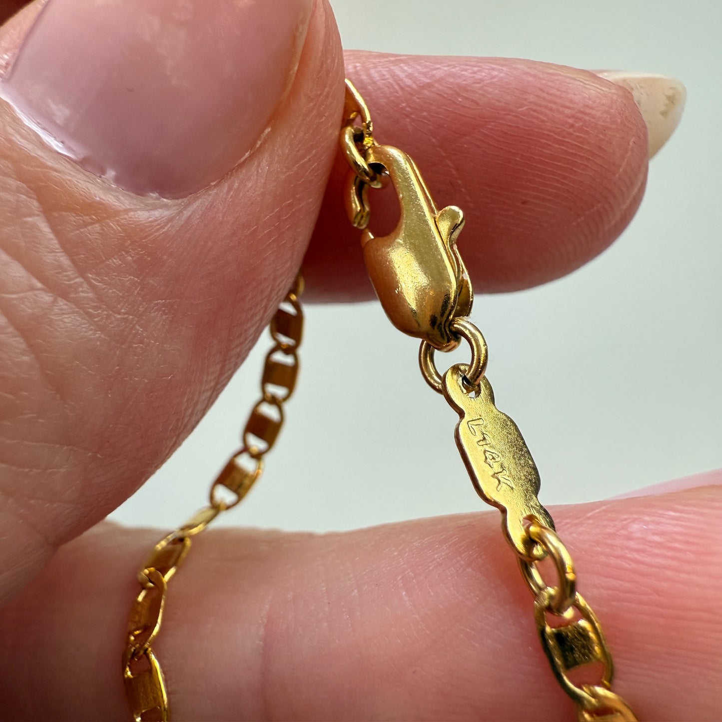 20.5" Solid 14K Yellow Gold Flat Mariner Chain 3.77 g
