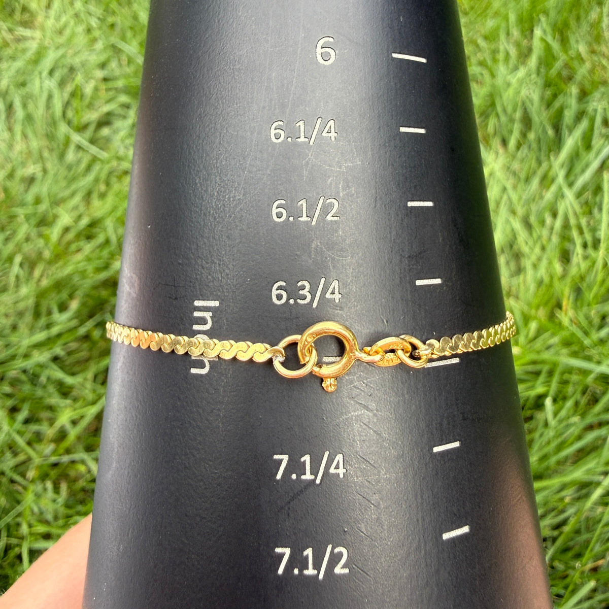 7" 14K Yellow Gold Italian Serpentine Chain Bracelet, 2.75 g