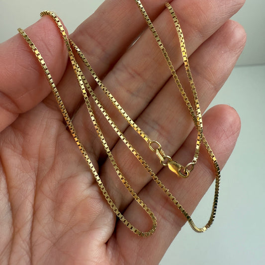 20" Solid 14K Yellow Gold Italian Box Chain 4.41 g