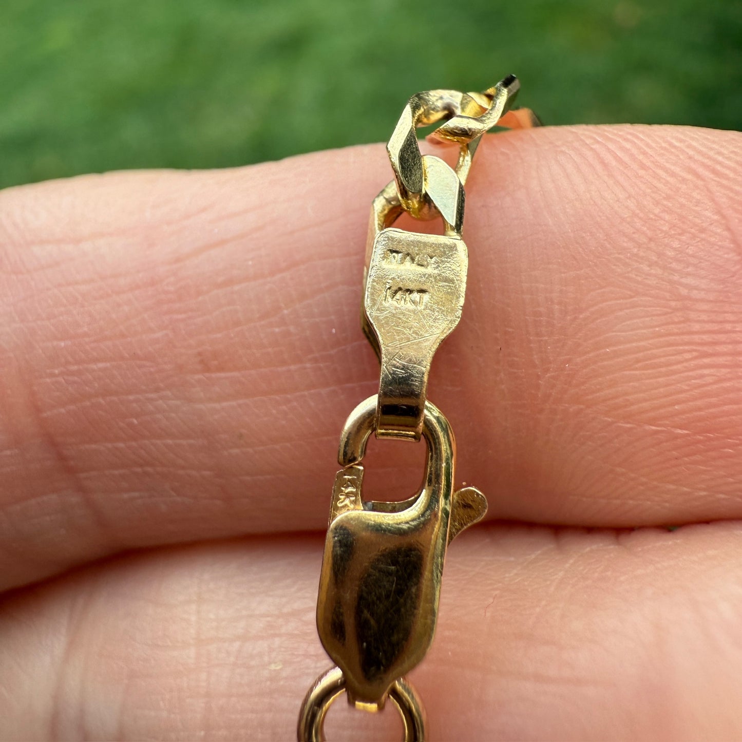 8" Italian Solid 14K Yellow Gold Figaro Bracelet, 5.25 g