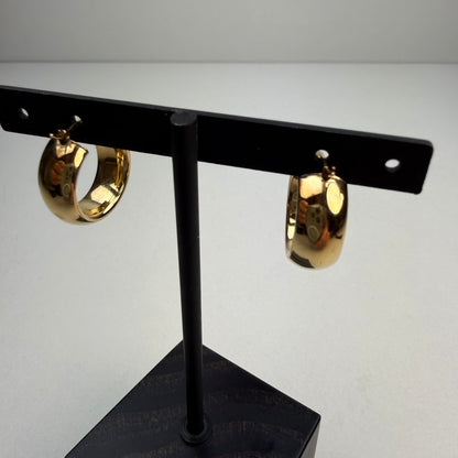 14k Solid Yellow Gold Perfectly Chunky Hoop Earrings, 2.69 g